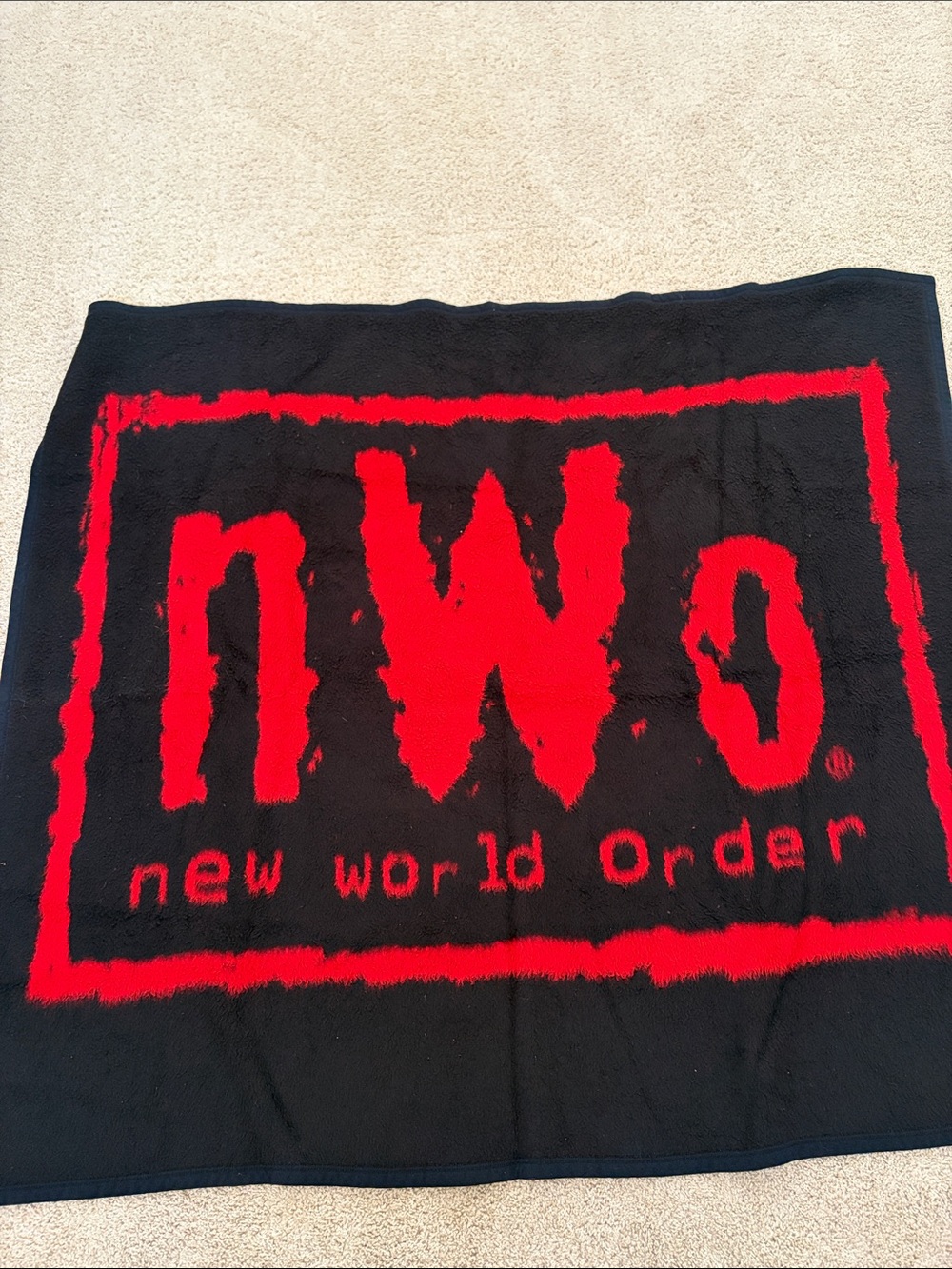 Vintage NWO WWE Wrestling Fleece Blanket